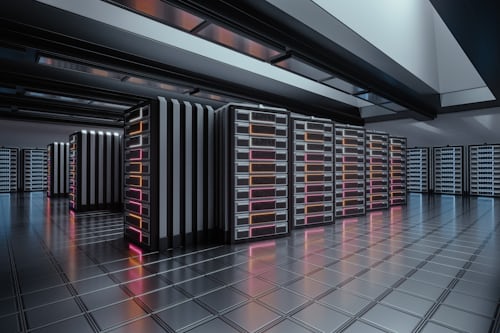 Modern enterprise server room and data centre infrastructure